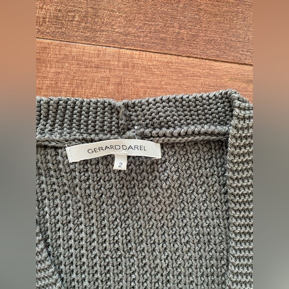 Gerard Darel Women's Olive Army Green Open Knit Sweater Vest Size 2 - Picture 4 of 9